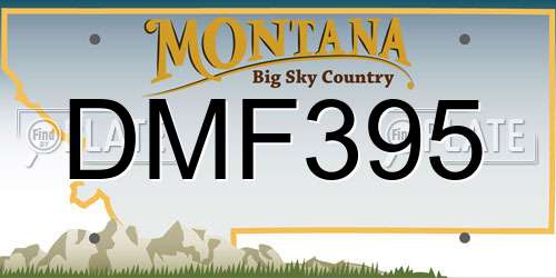 DMF395 Montana License Plate