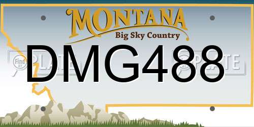 DMG488 Montana License Plate