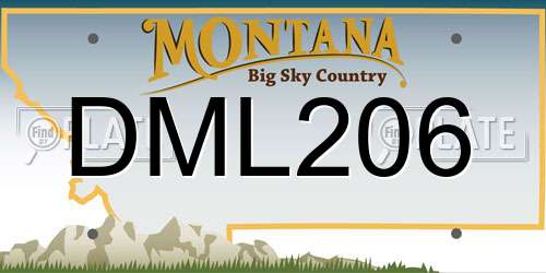 DML206 Montana License Plate