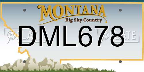 DML678 Montana License Plate