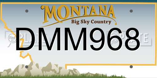 DMM968 Montana License Plate