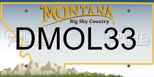 DMOL33 Montana License Plate