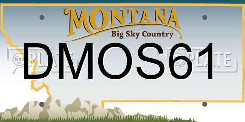 DMOS61 Montana License Plate
