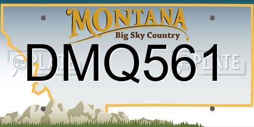 DMQ561 Montana License Plate