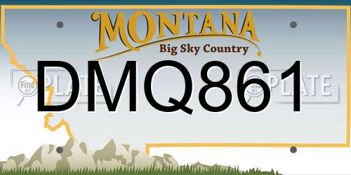 DMQ861 Montana License Plate