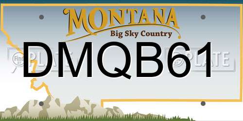DMQB61 Montana License Plate