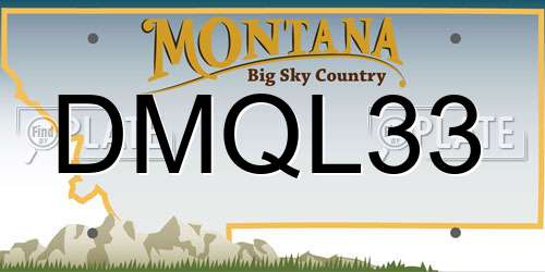 DMQL33 Montana License Plate