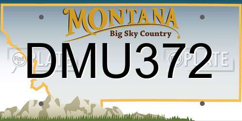 DMU372 Montana License Plate