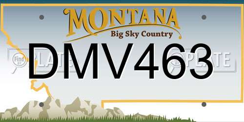 DMV463 Montana License Plate