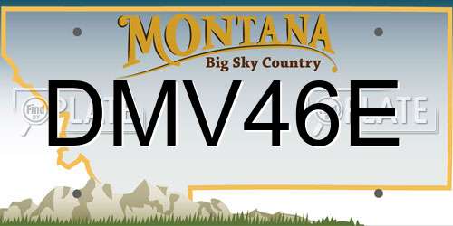 DMV46E Montana License Plate