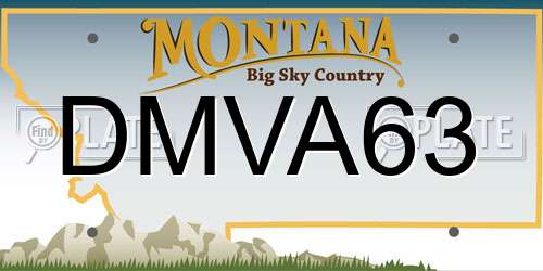 DMVA63 Montana License Plate