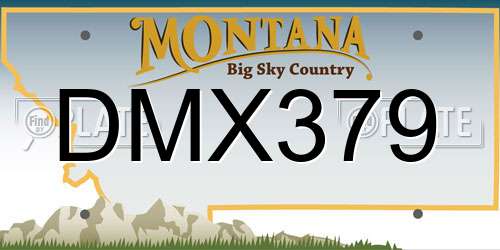 DMX379 Montana License Plate