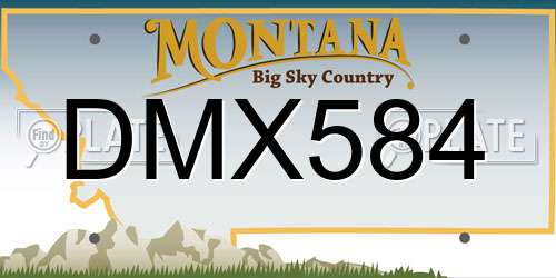 DMX584 Montana License Plate