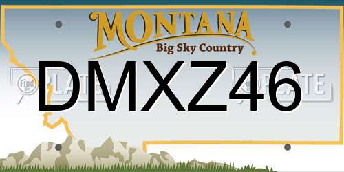 DMXZ46 Montana License Plate