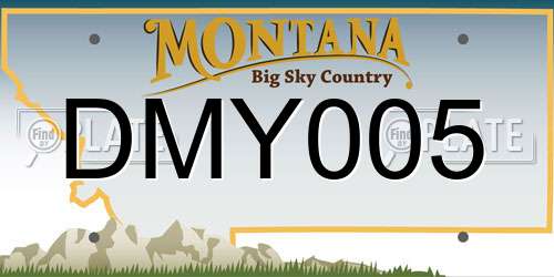 DMY005 Montana License Plate