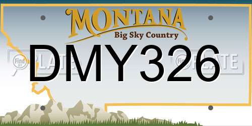 DMY326 Montana License Plate