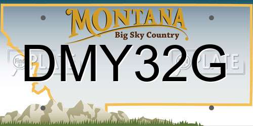 DMY32G Montana License Plate