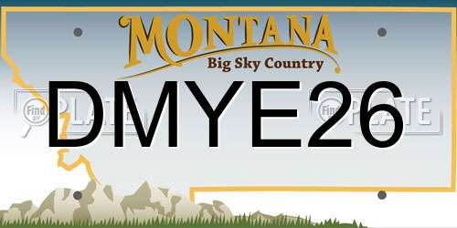 DMYE26 Montana License Plate