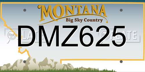 DMZ625 Montana License Plate