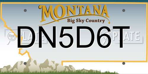 DN5D6T Montana License Plate