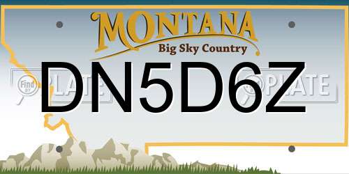 DN5D6Z Montana License Plate