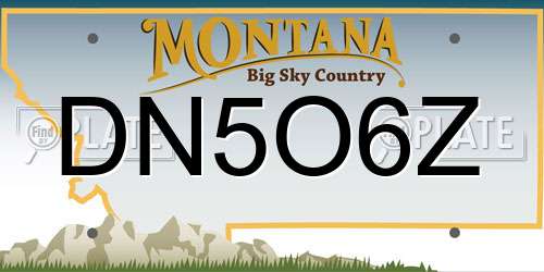DN5O6Z Montana License Plate