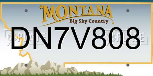 DN7V808 Montana License Plate