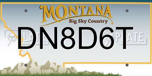DN8D6T Montana License Plate