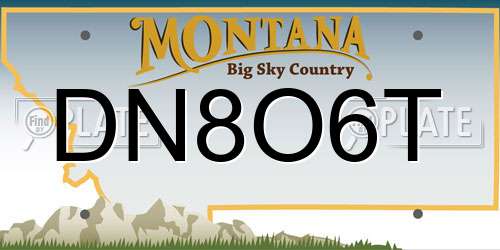 DN8O6T Montana License Plate