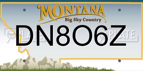 DN8O6Z Montana License Plate