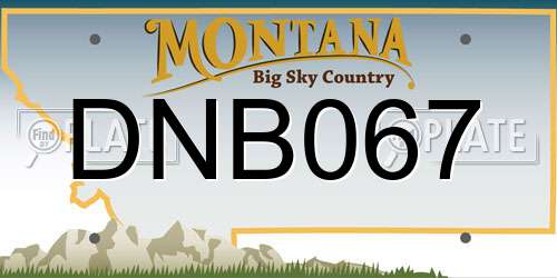 DNB067 Montana License Plate
