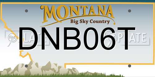 DNB06T Montana License Plate