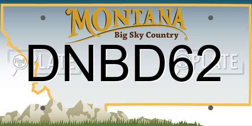 DNBD62 Montana License Plate