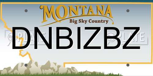 DNBIZBZ Montana License Plate