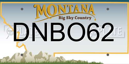 DNBO62 Montana License Plate