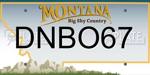 DNBO67 Montana License Plate
