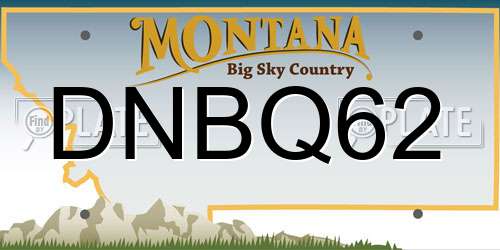 DNBQ62 Montana License Plate