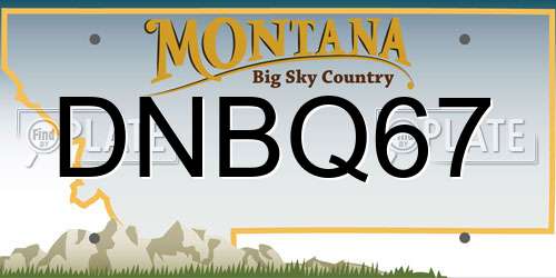 DNBQ67 Montana License Plate