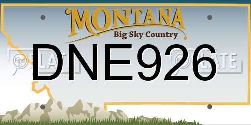 DNE926 Montana License Plate