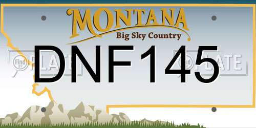 DNF145 Montana License Plate