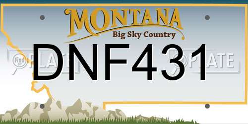 DNF431 Montana License Plate