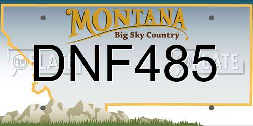 DNF485 Montana License Plate