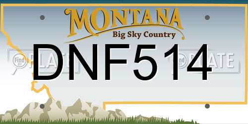 DNF514 Montana License Plate