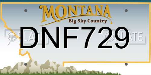 DNF729 Montana License Plate