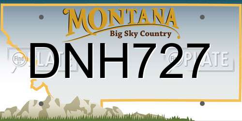 DNH727 Montana License Plate
