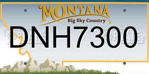 DNH7300 Montana License Plate