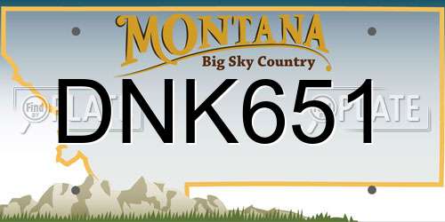 DNK651 Montana License Plate