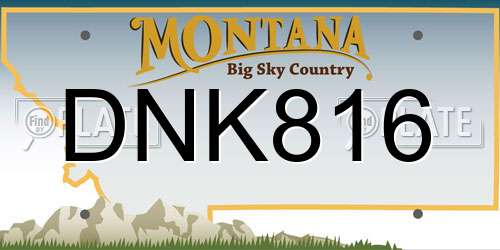 DNK816 Montana License Plate