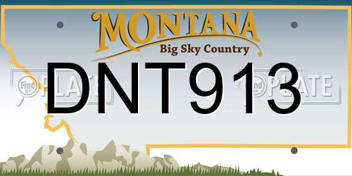 DNT913 Montana License Plate