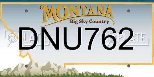 DNU762 Montana License Plate